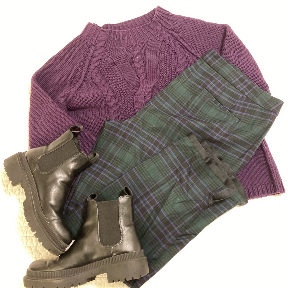 Talbots green Checkered pants